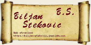 Biljan Steković vizit kartica
